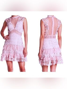 Romeo & Juliet Couture Dusty Pink Floral Lace Dress NWT